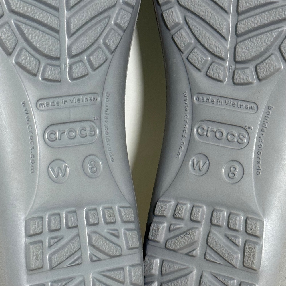 Crocs Mammoth Lined Flats Women's Size 8 Gray Soft Uppers Faux Fur‎ Insoles - Picture 8 of 8